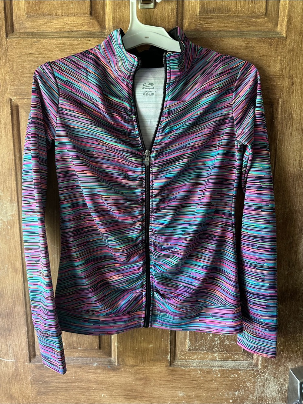 Big girls Striped Zip Athletic Jacket -XL